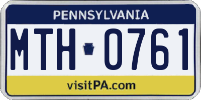 PA license plate MTH0761