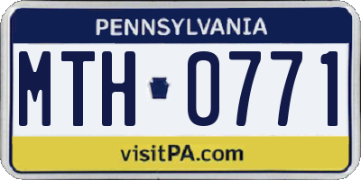 PA license plate MTH0771