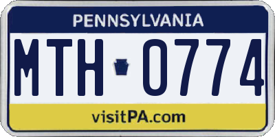 PA license plate MTH0774