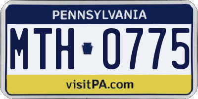 PA license plate MTH0775