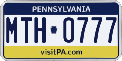 PA license plate MTH0777
