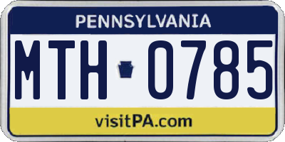PA license plate MTH0785