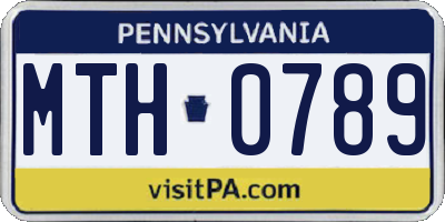PA license plate MTH0789