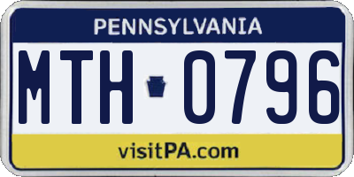 PA license plate MTH0796