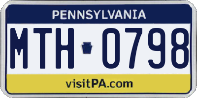 PA license plate MTH0798