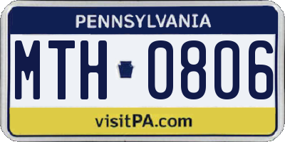 PA license plate MTH0806