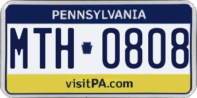 PA license plate MTH0808