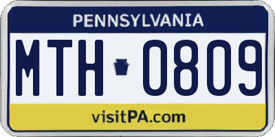PA license plate MTH0809