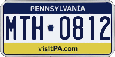 PA license plate MTH0812