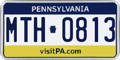 PA license plate MTH0813