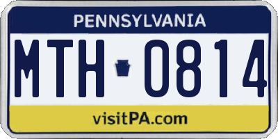 PA license plate MTH0814