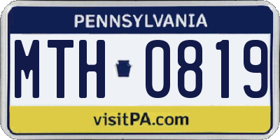 PA license plate MTH0819