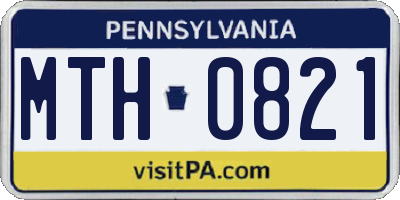 PA license plate MTH0821