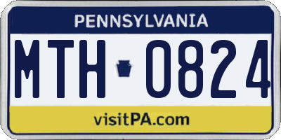 PA license plate MTH0824
