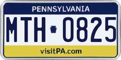 PA license plate MTH0825