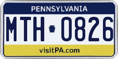 PA license plate MTH0826