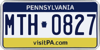 PA license plate MTH0827