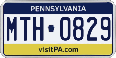 PA license plate MTH0829