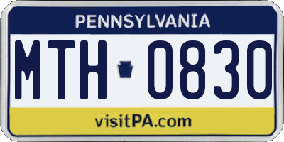 PA license plate MTH0830