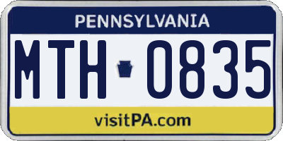 PA license plate MTH0835
