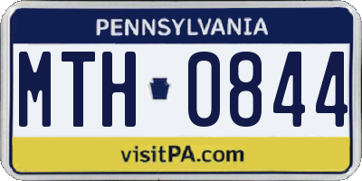 PA license plate MTH0844
