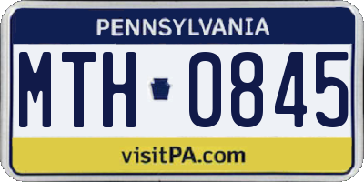 PA license plate MTH0845