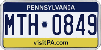 PA license plate MTH0849