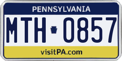PA license plate MTH0857
