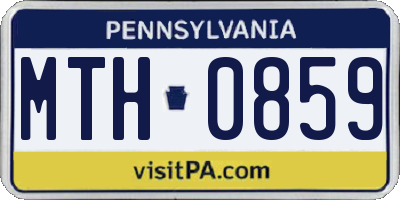 PA license plate MTH0859
