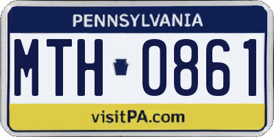 PA license plate MTH0861