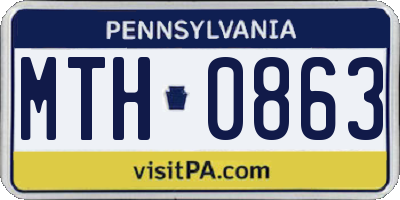 PA license plate MTH0863