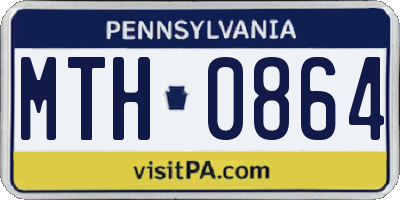 PA license plate MTH0864