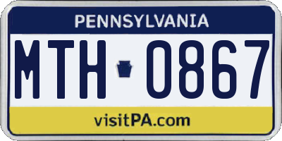 PA license plate MTH0867