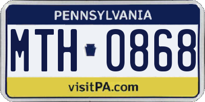 PA license plate MTH0868
