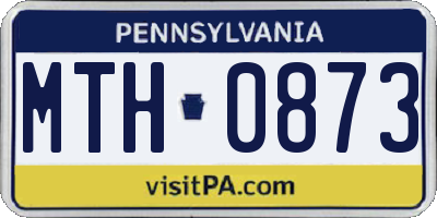 PA license plate MTH0873