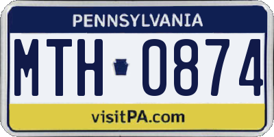 PA license plate MTH0874