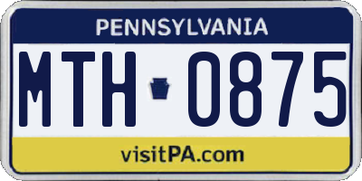 PA license plate MTH0875