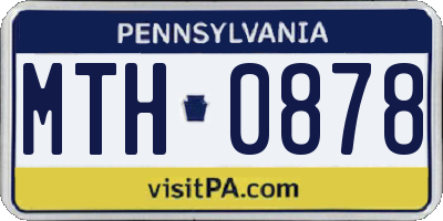 PA license plate MTH0878