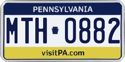 PA license plate MTH0882