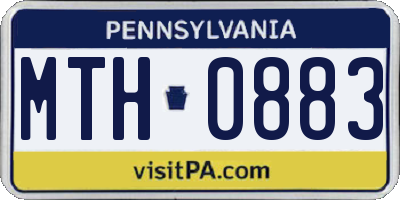 PA license plate MTH0883