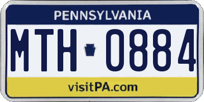 PA license plate MTH0884