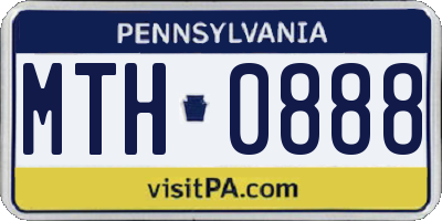 PA license plate MTH0888