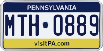 PA license plate MTH0889