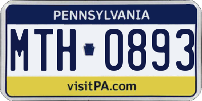 PA license plate MTH0893
