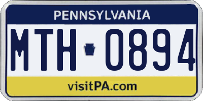 PA license plate MTH0894