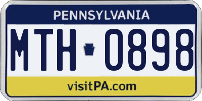 PA license plate MTH0898