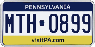PA license plate MTH0899