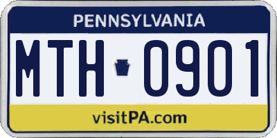 PA license plate MTH0901