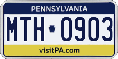 PA license plate MTH0903