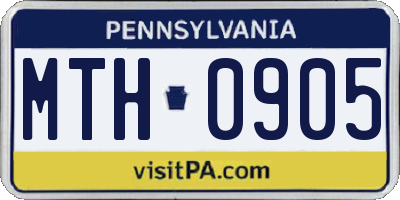 PA license plate MTH0905